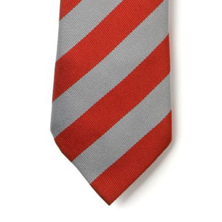 Striped Ties - Scarlet & Silver