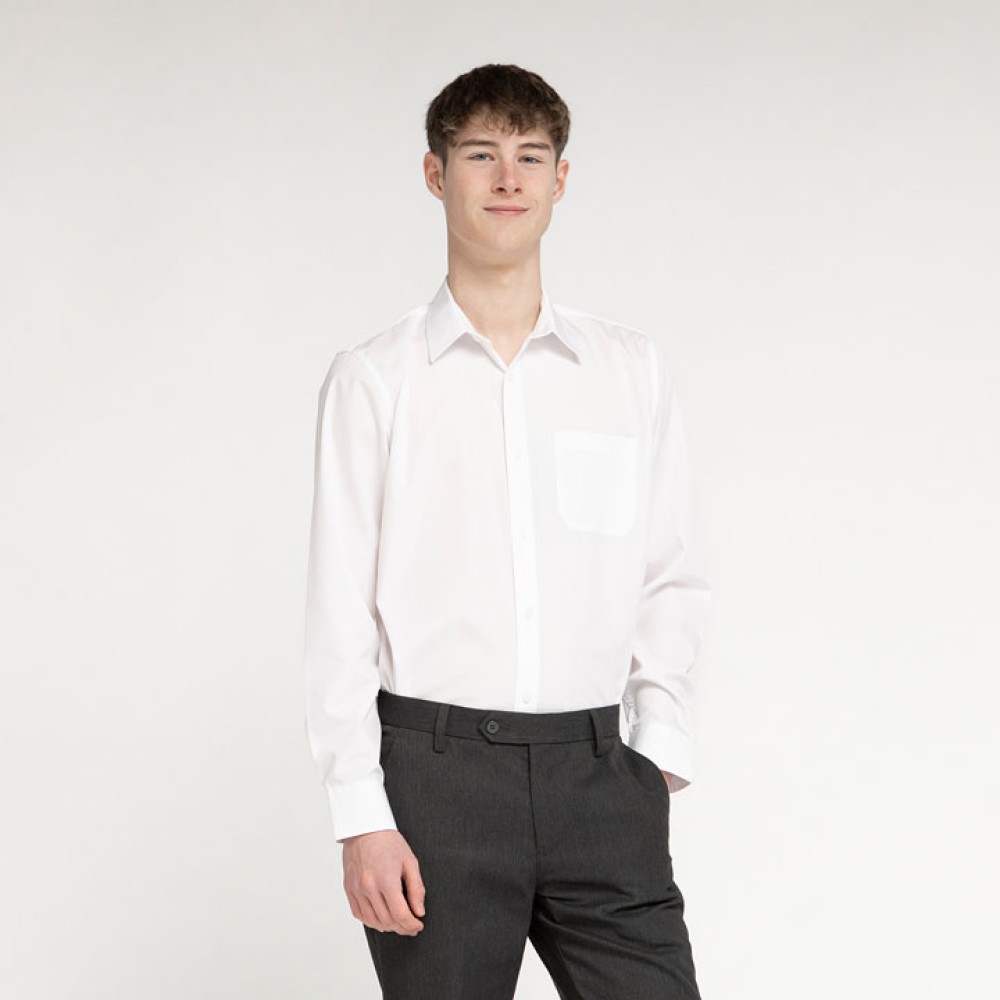 Boys Long Sleeve, Non Iron Eco-Shirt - Twin Pack 