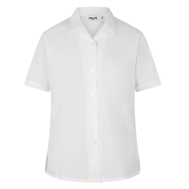 Short Sleeve, Non Iron Revere Collar Eco-Blouse - Twin Pack