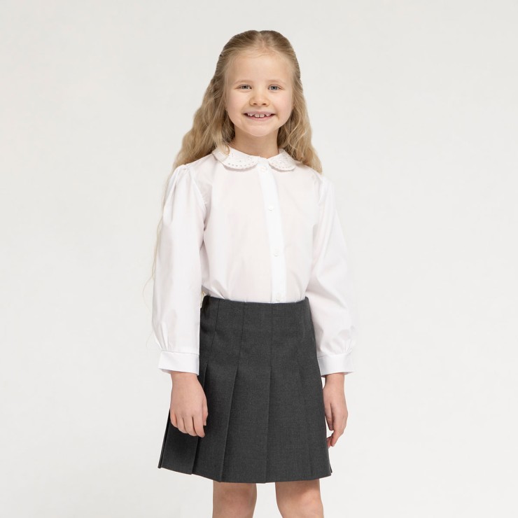 Long Sleeve, Non Iron Lace Collar Eco-Blouse