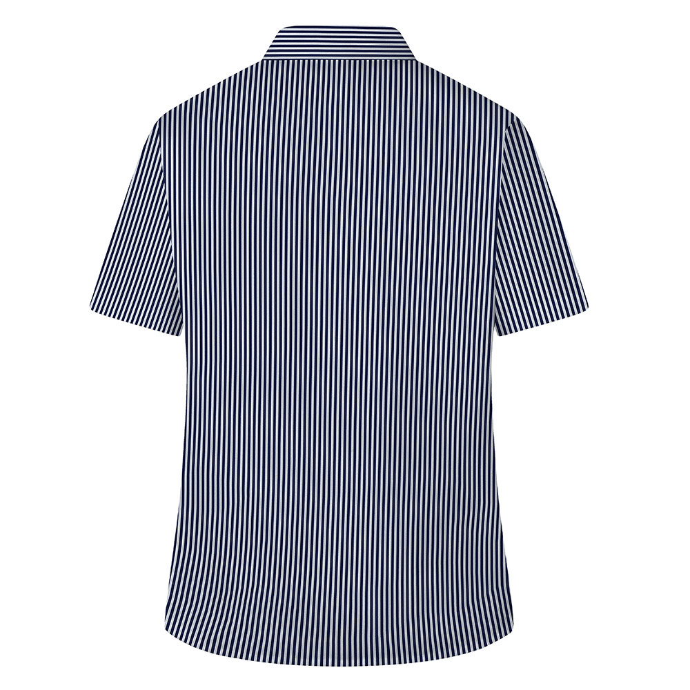 Printed Stripe Short Sleeve, Non Iron Revere Collar Blouse - Twin Pack (MTO)