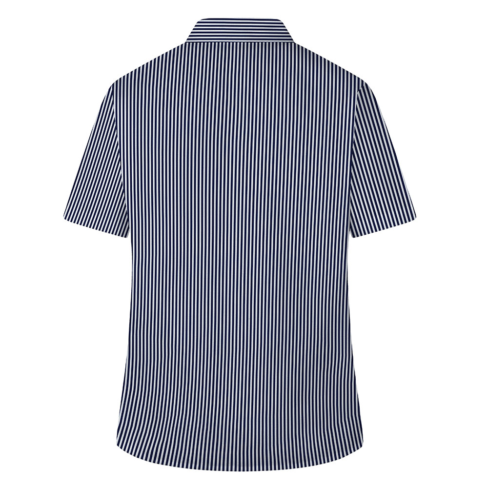 Printed Stripe Short Sleeve, Non Iron Revere Collar Eco-Blouse - Twin Pack (Made To Order)