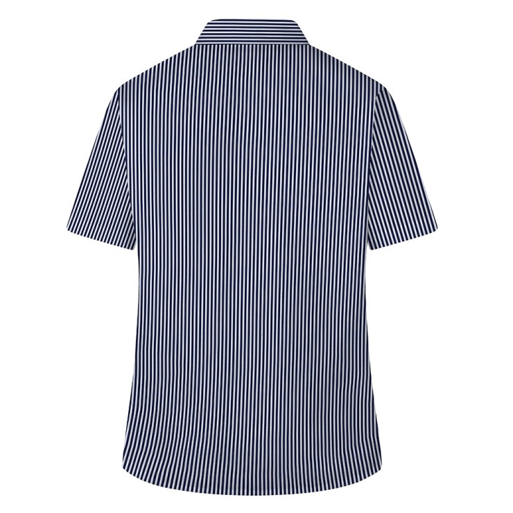 Printed Stripe Short Sleeve, Non Iron Revere Collar Eco-Blouse - Twin Pack