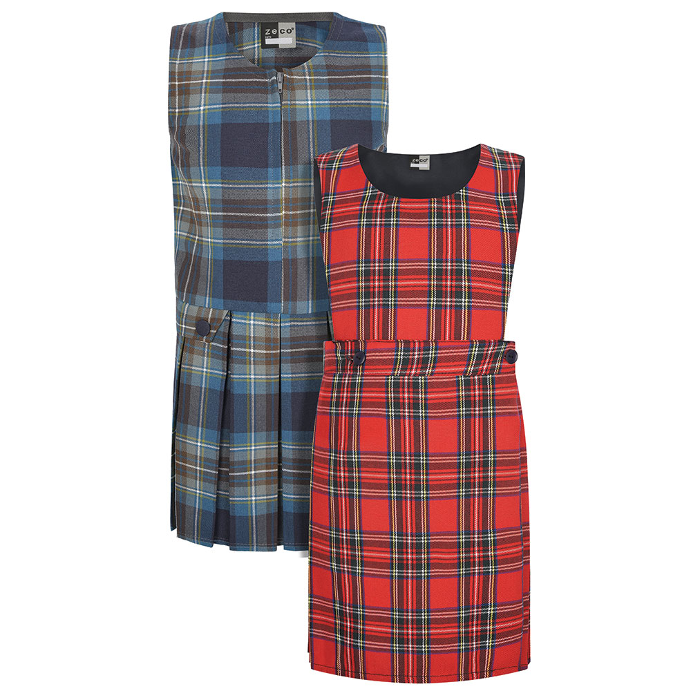 Tartan Zip Front Pinafore (Made To Order)