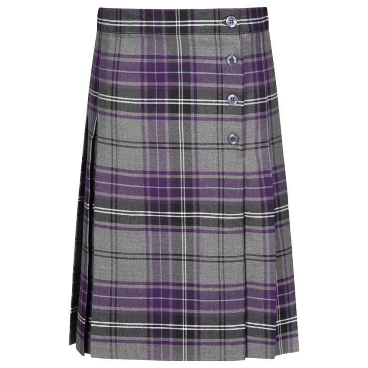 Grey and purple tartan school pinafore hot sale